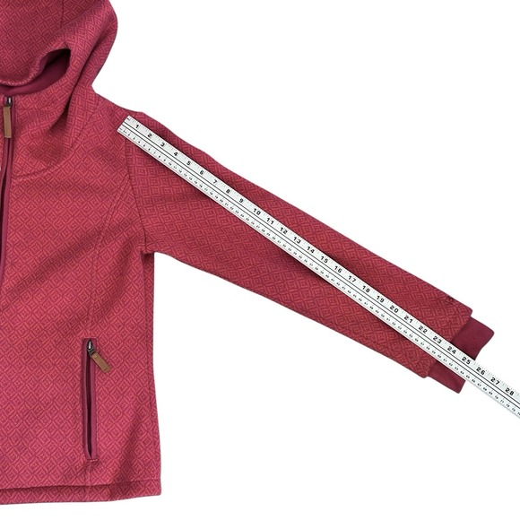 Bench Womens Fleece Lined Hoodie Full Zip Jacket Pink Red Pockets Large - Picture 4 of 16